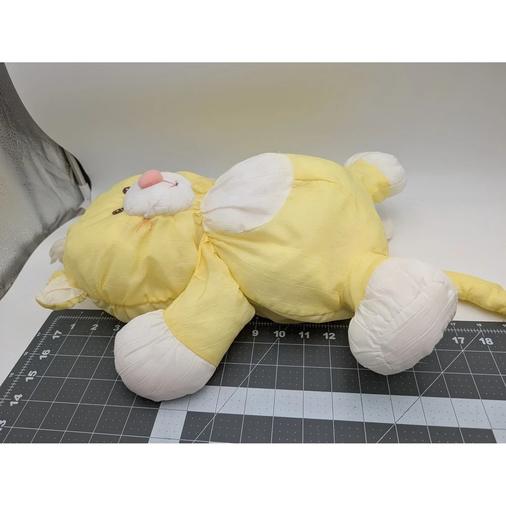 Fisher Price Puffalump Plush Cat Yellow 1986 8002 Stuffed Animal Toy No Dress